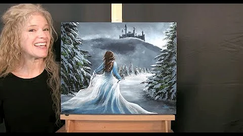 How to Draw and Paint WINTER PRINCESS - Paint and ...