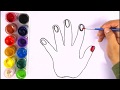 رسم كف اليد رسم يد learn colors