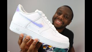 Air Force 1 Iridescent Pixel White On Feet Sneaker Review - QuickSchopes 134 Schopes - CV1699 100