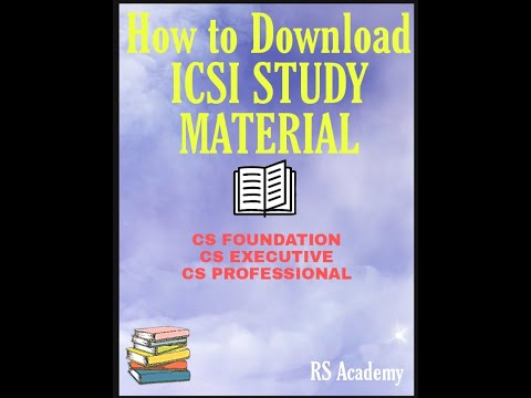 How to download ICSI STUDY MATERIAL || ICSI || RS ACADEMY