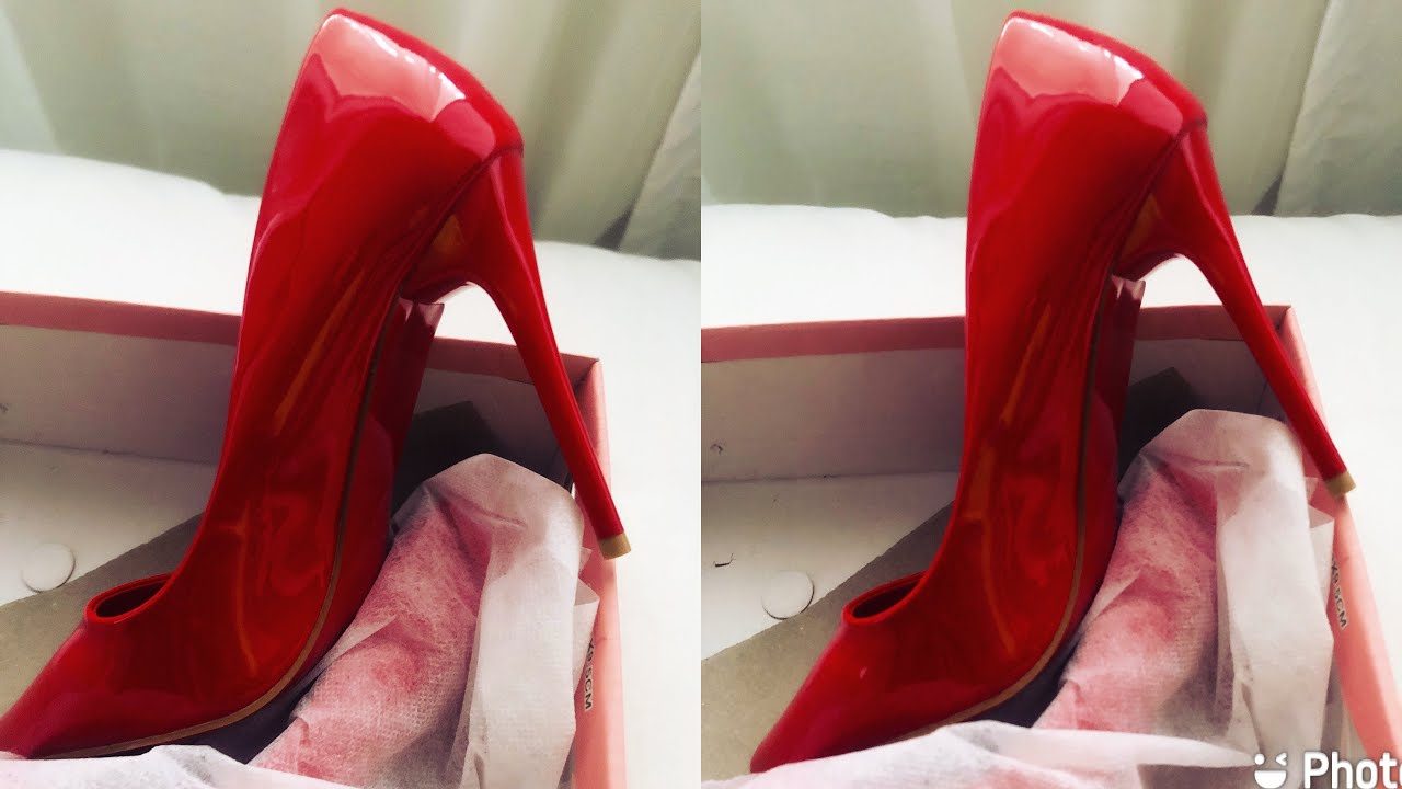 Unboxing New red bottom red shoes - YouTube