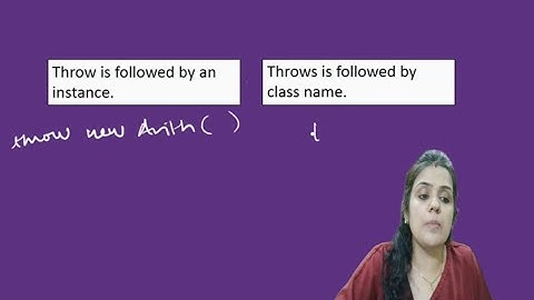 Difference Between throw and throws in Java || Exception Handling in Java
