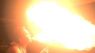 Blowing fireball with Everclear