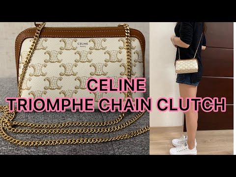 👜: New!! Celine Triomphe Clutch with Chain ‼️ก่อนกดสั่งรบกวนทัก