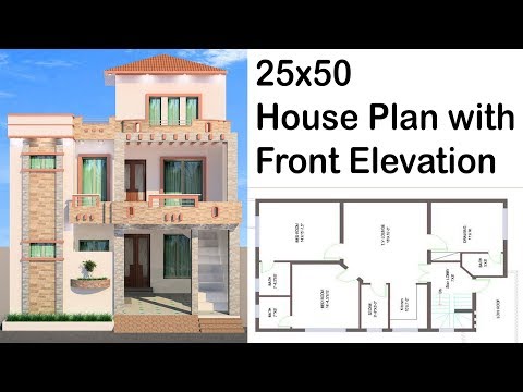 25x50 House Plan With Front Elevation 5 Marla House Plan