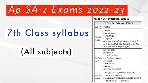 Ap SA1 Exams Syllabus 7th Class 2022-23 || Ap SA1 Exams Time Table 2022-23||SA1 7th class Syllabus