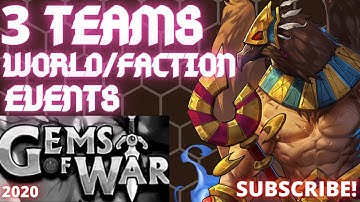 3 Teams World Event & Faction | Gems of War Event Guide | Low & high level teams for all rewards
