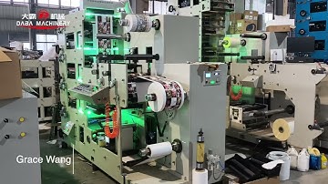 DABA 320mm 4 Color Label Flexo Printing Machine With Rotary die Cutting Unit Good Color Registration