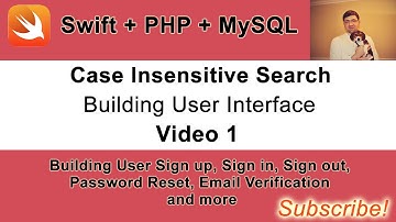 UISearchBar example in Swift. Case insensitive search. Video 1.