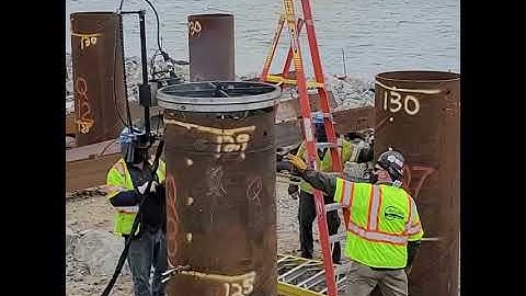 Modular Drive System customized shape module on 36" dia. pilings