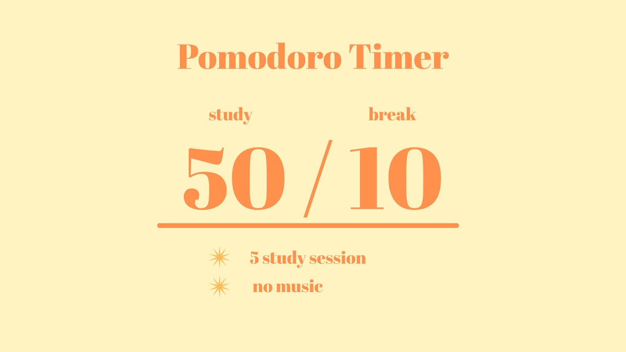 5 Hour Pomodoro Timer ⏳ | Focus & Study with Me , No music - YouTube