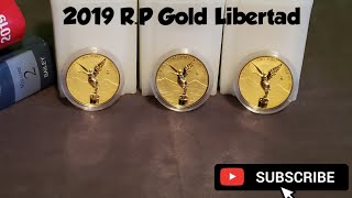 2019 12Oz Gold Reverse Proof Libertad.