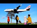 UHD 4K Biggest Aeroplane landing close up view | Heathrow airport London UK