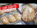 Pane ciabatta fatto in casa croccante fuori ed alveolato allinterno