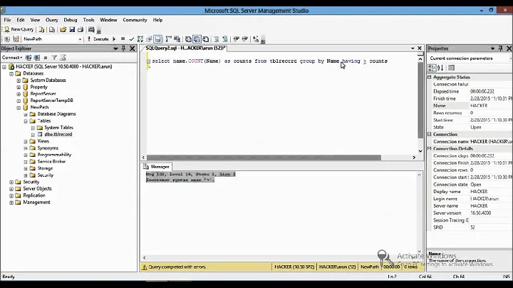 How to find duplicate records in table sql