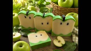 Green Apple cold process soap bars
