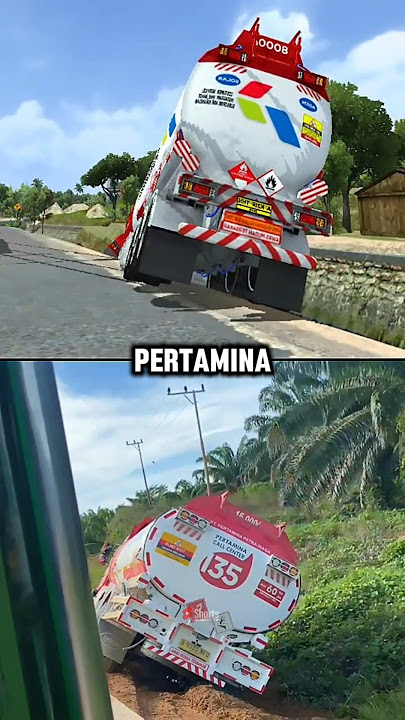 Bussid VS Real Life tiguling truk tangki pertamina #sharcut_tm #trukoleng #bussid