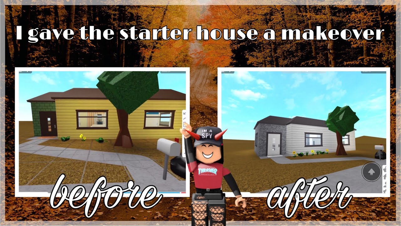 I Gave The Bloxburg Starter House A Makeover Roblox Youtube