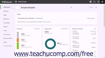 QuickBooks Online Plus 2017 Tutorial The Dashboard Page Intuit Training