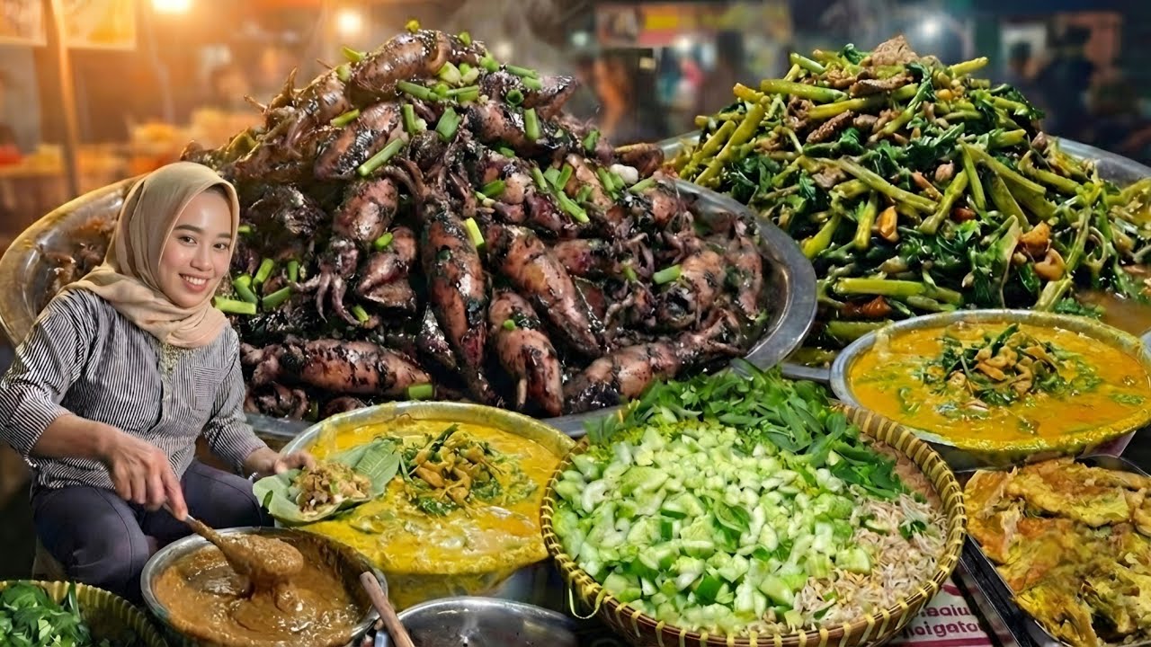 GILA! ANTREANNYA BIKIN MERINDING! Nasi Pecel Bidadari Malam, lauknya Segunung Bikin Kalap