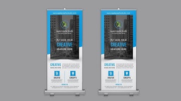 Corporate Roll Up Banner Design - Photoshop Tutorial