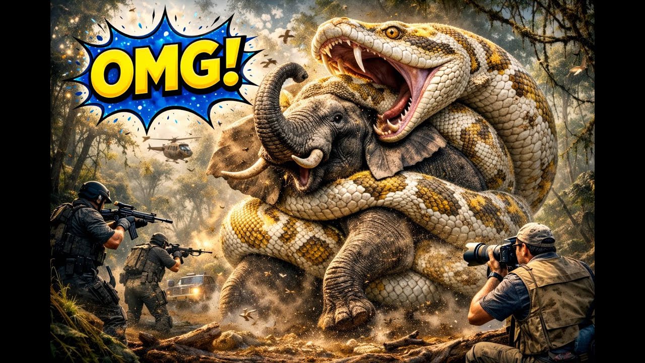 Mom Fights Back! Saving Baby Elephant from a Deadly Python - YouTube