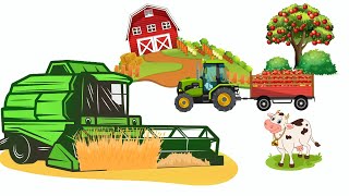 Осень - на ферме собирают урожай - мультфильм для детей
