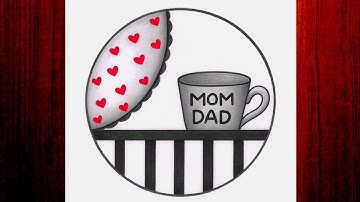 Easy circle scenery drawing /Easy drawing ideas for beginners/ How to draw pencil sketch drawing