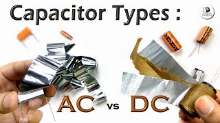 AC and DC Capacitor Types with electrolytic, tantalum, plastic film & ceramic capacitors