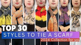 😲 The 30 stylish ways to tie a scarf 🧣 around neck | Wear A Scarf Stylishly P1 스카프 묶는 스타일 #shorts