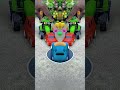Farming tractor pushing pink yellow Green And red car in pit-33 #jcbtoy #jcb #jcbjcb #jcbvideo