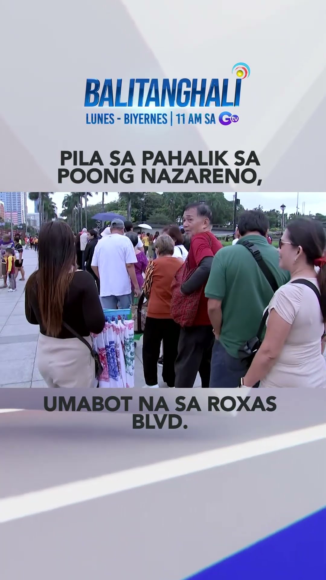 Pila para sa pahalik sa Poong Jesus Nazareno, umabot na sa Roxas Blvd. #shorts | Balitanghali