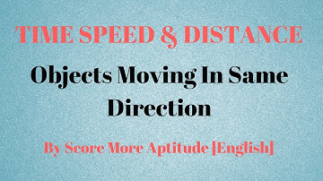 Time Speed and Distance | Relative Speed | Objects Moving in Same Direction