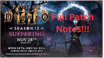 Project Diablo 2 - Seizoen 12 VOLLEDIGE PATCHNOTES gelezen (eerste reactie)