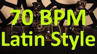 70 BPM - Latin Style - 4/4 Drum Track - Metronome - Drum Beat