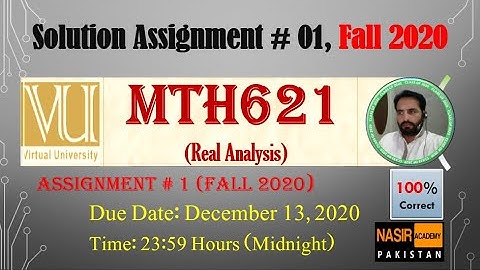 MTH621 Assinment 1  Solution Fall 2020