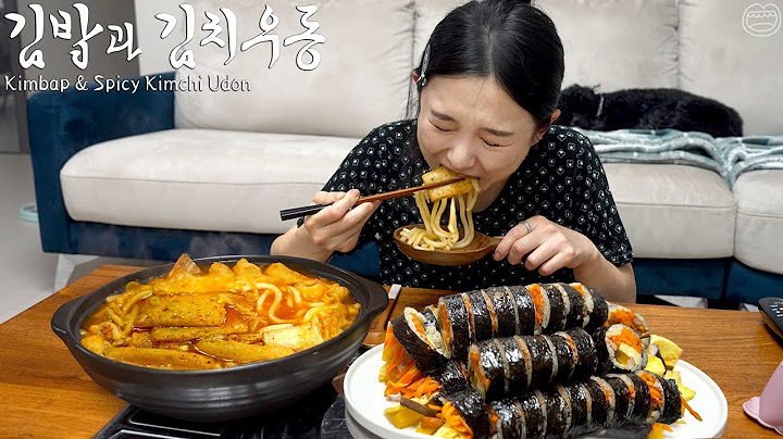 Real Mukbang:) Perfect Kimbap made by Hamzy ☆ Spicy Kimchi Udon