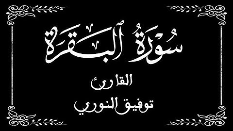 02 | سورة البقرة كاملة | القارئ توفيق النوري | برواية ورش عن نافع | بخلفية سوداء black screen