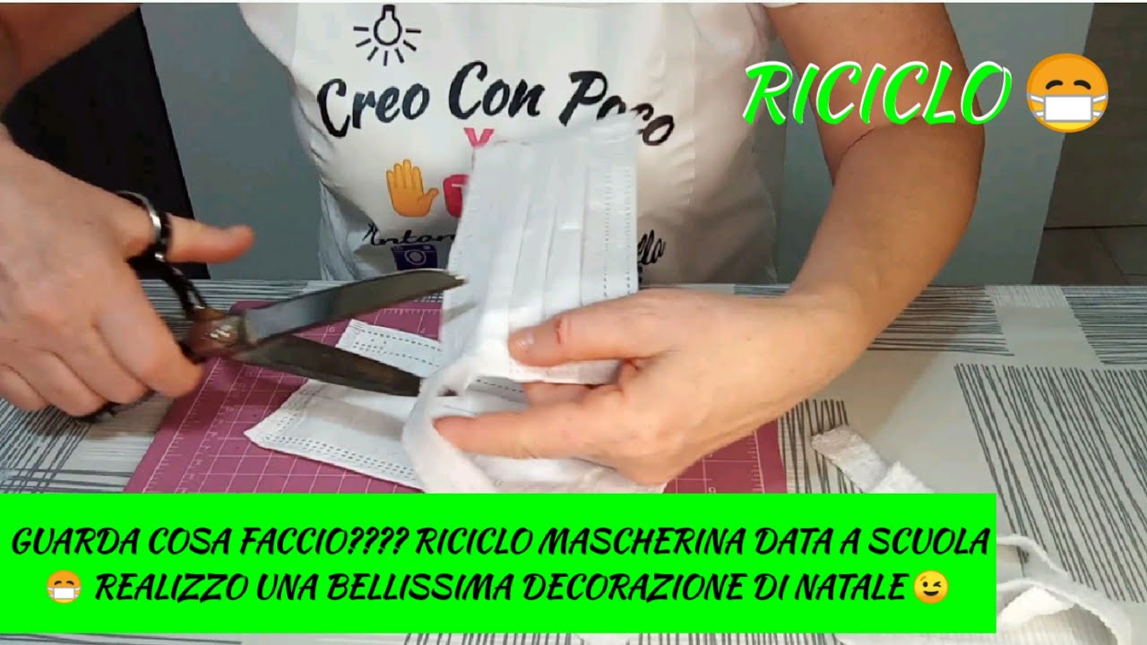 GUARDA COSA CREO❗COSA ❓ RICICLO MASCHERINA DATA A SCUOLA 😷 FAIDATE DECORAZIONE DI NATALE FIORE EASY