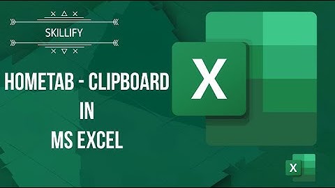 HOMETAB - CLIPBOARD in MS EXCEL #excelskills - MS EXCEL BEGINNER TO ADVANCED SERIES