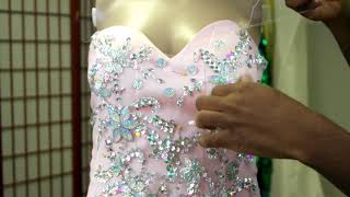 HOW TO SEW ON A BODICE APPLIQUE !!!! // DWAYNECOLLECTIONS PROM 2018