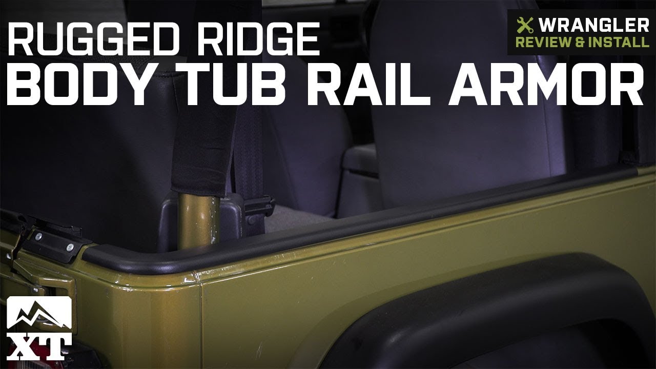 Jeep Wrangler Rugged Ridge Body Tub Rail Armor - Black (1997-2006 TJ)  Review & Install - YouTube