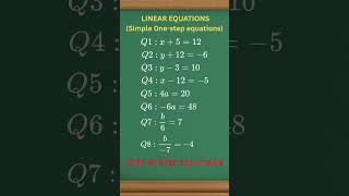 Algebra - Linear Equations - Level 1.