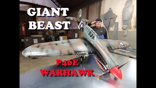 Giant 2000mm P-40E Warhawk PNP Camo 6S Sky Flight Hobby Preflight test