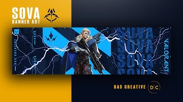 How to make a Valorant style banner art in photoshop, Speedart | Sova agent style | 2020 HD