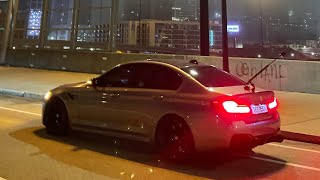 LATE NIGHT RAINY AND FOGGY POV CITY DRIVE IN MY M5 COMP (RELAXING)