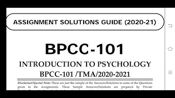 BPCC 101 Ignou Solved Assignment