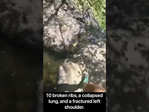 Girl falls off a Waterfall in Hawaii with the Phone recording. #shorts