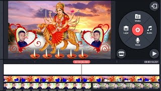 How to create a navratri green screen photo video || Durga puja photo video mixing by kinemaster screenshot 4