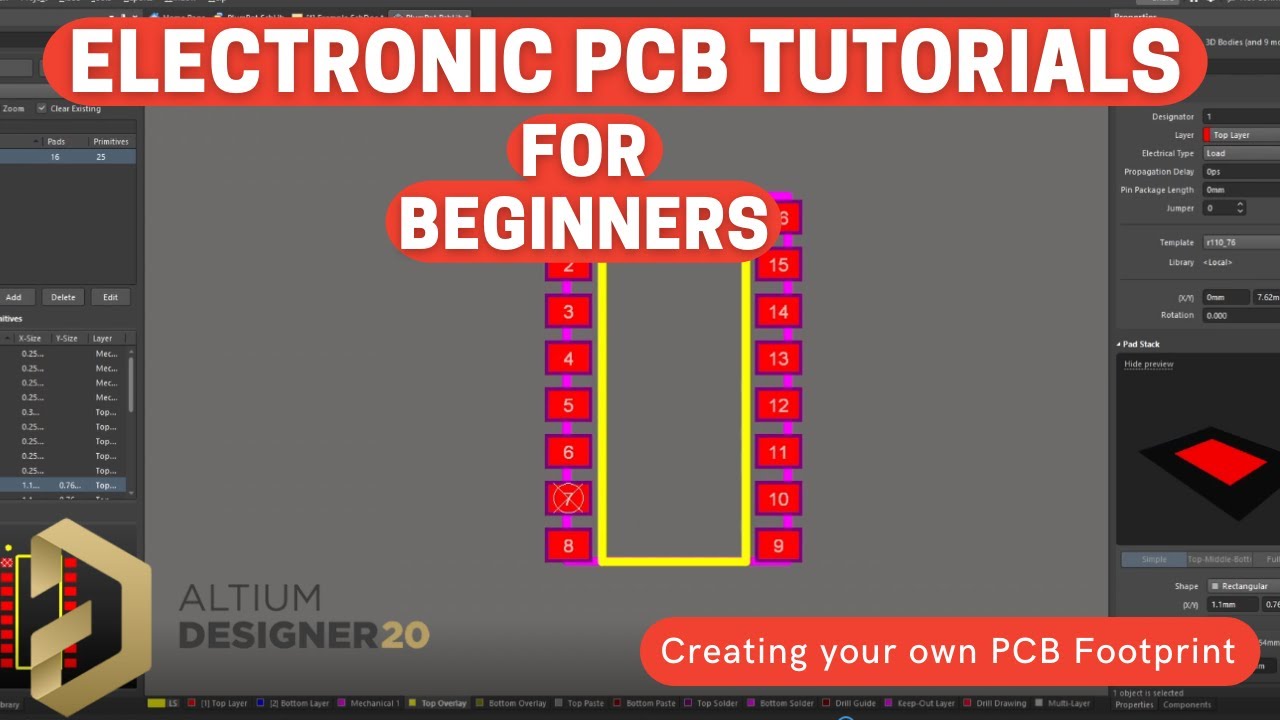 Altium Designer 20 Tutorials - How to create a PCB Footprint